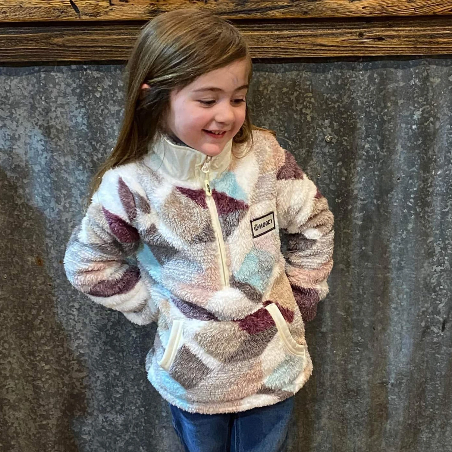 Hooey Youth Cream Print Fleece Pullover 3 Hooey Youth Cream Print Fleece Pullover