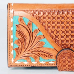 American Darling "Laniee" Natural Tooled Wallet -Western Cowboy Equipment tooledtqcorner